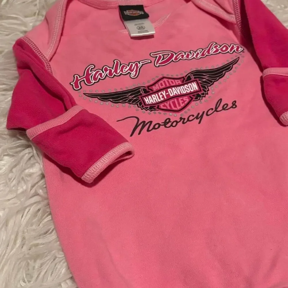 Harley Davidson Pink Romper 3-6 Months